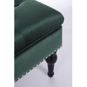 Bancuta tapiterie velur verde cu picioare lemn negru spatiu depozitare Bernard 108.5 cm x 43 cm x 45 h