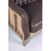 Canapea 3 locuri cu cadru din lemn si tapiterie piele ecologica maro Raymond 194.5 cm x 85 cm x 85 h x 49 h1 x 63.5 h2