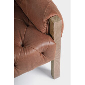 Fotoliu lemn piele ecologica maro Harrison 83.5x81.5x76 cm