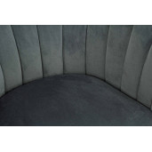 Fotoliu cu tapiterie din catifea gri si picioare din fier negru Avril 78 cm x 71 cm x 69 h