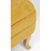Bancuta cu spatiu depozitare picioare lemn natur si tapiterie stofa galbena Chenille 102 cm x 41 cm x 49 h 
