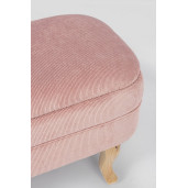 Bancuta cu spatiu depozitare picioare lemn natur si tapiterie stofa roz Chenille 102 cm x 41 cm x 49 h 