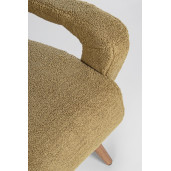 Fotoliu cu tapiterie din textil pufos maro si picioare lemn Berna 65 cm x 79 cm x 74 h x 45 h1 x 54 h2