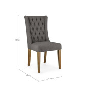 Set 2 scaune lemn maro textil gri Columbia 51x63x104 cm