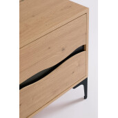 Comoda TV mdf natur otel negru Melys 140x40x52h