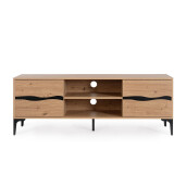 Comoda TV mdf natur otel negru Melys 140x40x52h