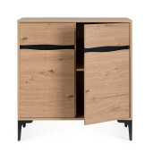 Comoda mdf natur otel negru Melys 80x40x87h