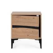 Noptiera mdf natur otel negru Melys 45x40x52h