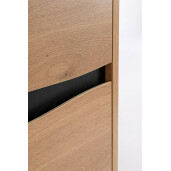 Noptiera mdf natur otel negru Melys 45x40x52h