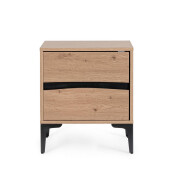 Noptiera mdf natur otel negru Melys 45x40x52h