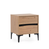 Noptiera mdf natur otel negru Melys 45x40x52h
