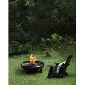 Vatra de foc otel negru Efesto 70x26 cm