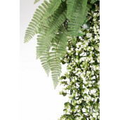 Panou plante artificiale verzi albe 100x100 cm