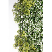 Panou plante artificiale albe verzi 100x100 cm