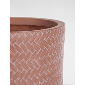 Set 4 ghivece flori fibra sticla caramizie Tressage Ø24x24h; ø30x30h; ø36x36h; ø43x43h