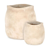 Set 2 ghivece flori teracota maro Minh Ø33x32h; ø47x49h
