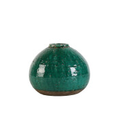 Vaza flori teracota maro verde Rune Ø28x22h