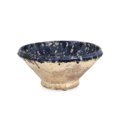 Bol decorativ teracota albastra natur Rune Ø26x13h