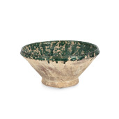 Bol decorativ teracota verde natur Rune Ø26x13h