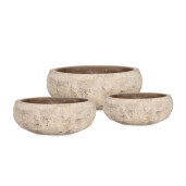 Set 3 ghivece teracota maro Minh Ø32x16h; ø40x19h; ø55x23h