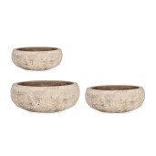 Set 3 ghivece teracota maro Minh Ø32x16h; ø40x19h; ø55x23h