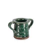 Vaza flori teracota verde maro Rune 15x9,5x9,5h