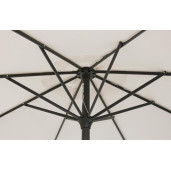 Umbrela de gradina cu picior din aluminiu negru si copertina textil crem Kalife Ø 300 cm x 242 h