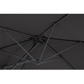 Umbrela de gradina cu picior din fier negru si copertina textil gri antracit Sorrento Ø 300 cm x 243 h