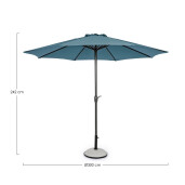Umbrela gradina textil albastru otel negru Kalife Ø300x242h