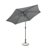 Umbrela gradina textil gri otel negru Kalife Ø270x235h