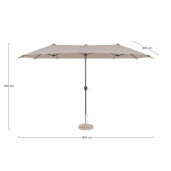 Umbrela gradina gri taupe Brasil 400x200x236 cm