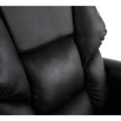 Scaun birou suport picioare piele ecologica neagra Rodik 66x64x106-116 cm
