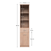 Biblioteca PAL stejar sonoma Topty 40x33x183 cm