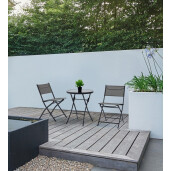 Set 4 scaune gradina, terasa otel textilen gri charcoal Martinez 46x58x80h