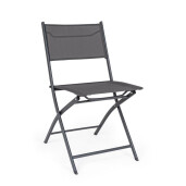 Set 4 scaune gradina, terasa otel textilen gri charcoal Martinez 46x58x80h