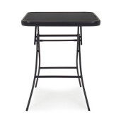 Masa gradina, terasa pliabila otel sticla neagra Martinez 60x60x70h