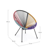 Set 4 fololii otel textil multicolor Parker 72x78x89h