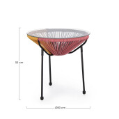 Masuta rotunda multicolora Parker 50x50 cm