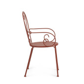 Set 4 scaune otel caramiziu Etienne 49x49x89 cm
