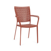 Set 4 scaune otel caramiziu Lizette 54x55x89 cm