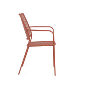Set 4 scaune otel caramiziu Lizette 54x55x89 cm