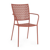 Set 4 scaune otel caramiziu Lizette 54x55x89 cm