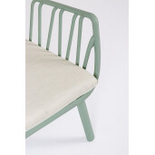 Set mobilier gradina otel verde textil bej Nixie 51x40 cm, 65x45 cm, 77x64x68 cm, 121x64x68 cm