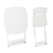 Set mobilier gradina otel alb Yvonne A:44x50x85h ; 70x70x72h