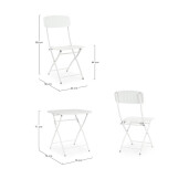 Set mobilier gradina otel alb Yvonne A:44x50x85h ; 70x70x72h