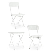 Set mobilier gradina otel alb Yvonne A:44x50x85h ; 70x70x72h