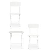 Set mobilier gradina otel alb Yvonne A:44x50x85h ; 70x70x72h