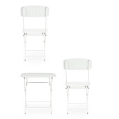 Set mobilier gradina otel alb Yvonne A:44x50x85h ; 70x70x72h