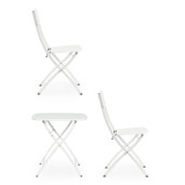 Set mobilier gradina otel alb Yvonne A:44x50x85h ; 70x70x72h
