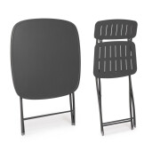 Set mobilier gradina otel gri Yvonne 44x50x85h ; 70x70x72h